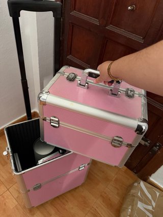 Maletín 2 en 1 Peluquería/Maquillaje Rosa