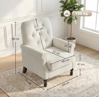 Sillón Relax Individual Crema