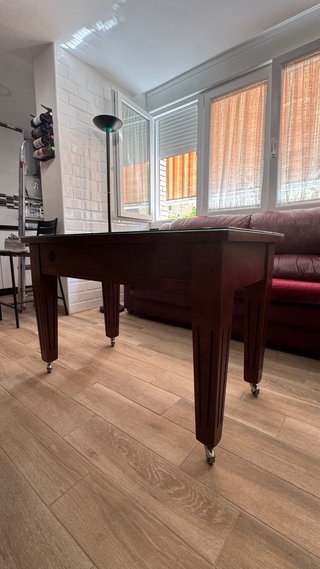 Mesa comedor madera maciza con cristal