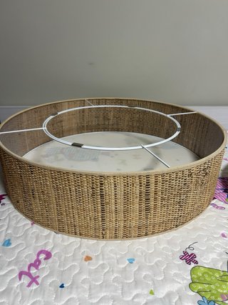 Lámpara de techo redonda mimbre