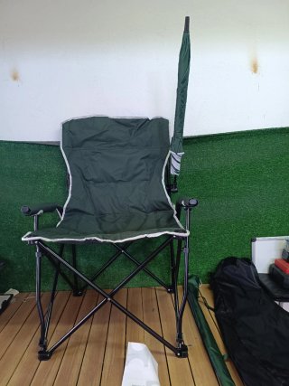 Costway Silla de camping con sombrilla ajustable