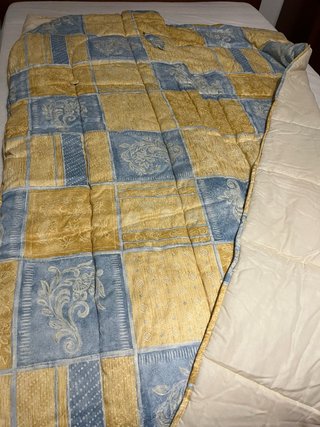 Edredón cama 135cm azul y amarillo