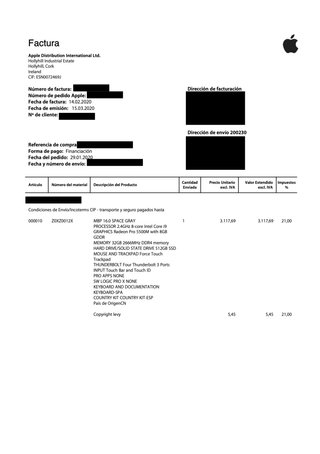 MacBook Pro 16 i9 2.4GHz 32GB RAM 512GB