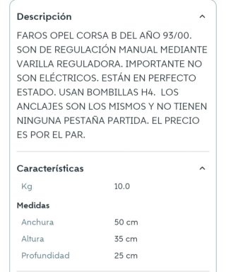 Faros Opel Corsa B 1993-2000