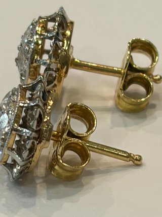 Pendientes oro y diamantes antiguos