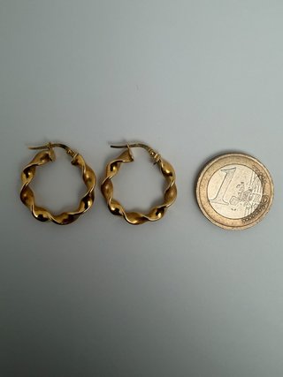 Pendientes Aro Oro 18k Trenzado 2.6gr