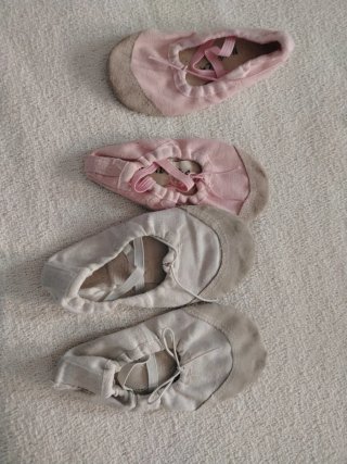 Zapatillas de ballet rosas y blancas talla 26, 28