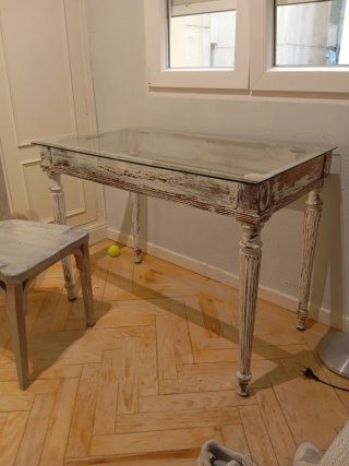Mesa vintage cristal + silla