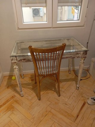 Mesa vintage cristal + silla