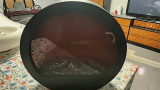 Estufa efecto chimenea encendida