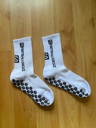 Calcetines de fútbol antideslizantes FS blancos