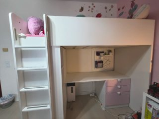 Litera Ikea Blanca y Rosa con Armario  Tenerife