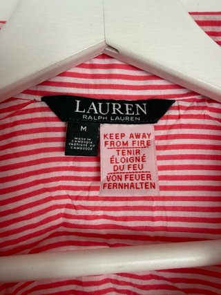 Camisón Ralph Lauren Rayas Rojas y Blancas