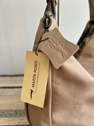 Soft Leather Shoulder Bag Beige Khaki Animal Print