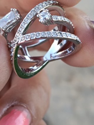 Anillo Swarovski bañado 925 plata