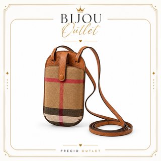 Bolso para Móvil Mujer de Piel Genuina, Bandolera
