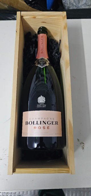 Botella vacía Bollinger Rosé con caja