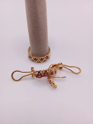 Conjunto Anillo y Pendientes Oro 18k