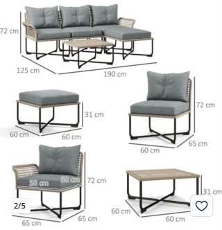 Sofá y mesa de terraza .  No se hace envios