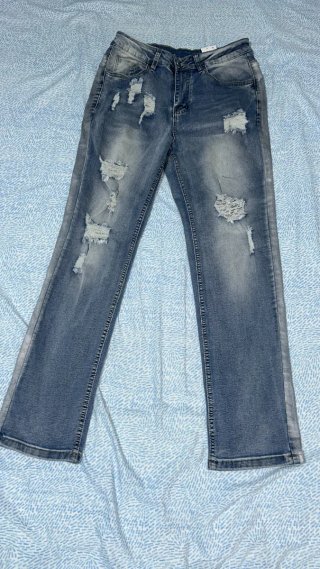 Jeans Shein Flared Strappati Blu