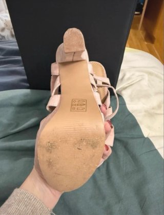 Sandalias rosa pastel tacón plataforma talla 36