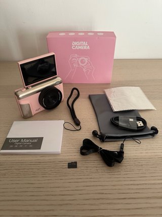 Cámara Digital 4K Rosa