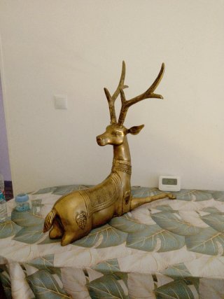 Figura Bronce Ciervo Hecho a Mano