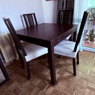 Mesa comedor extensible madera 90x90
