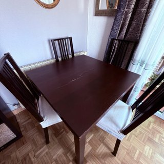 Mesa comedor extensible madera 90x90