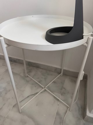 Mesita auxiliar redonda blanca Ikea