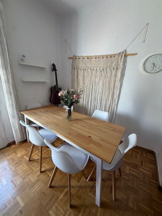 Mesa Comedor Ikea Madera y Patas Blancas