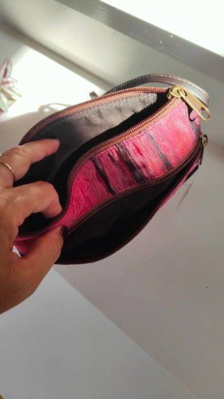Bolso bandolera granate y marrón