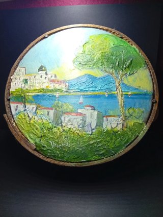 Tamburello Napoletano Dipinto e Costruito a mano .