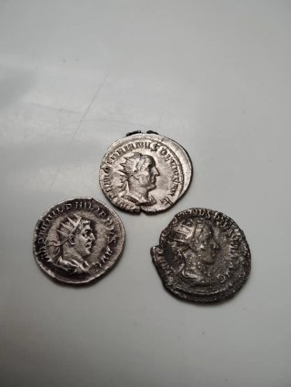 Lote 3 Monedas Romanas Gordiano III Plata
