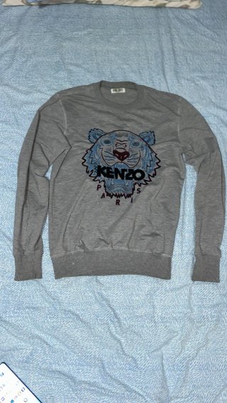 Felpa Kenzo Grigia con Tigre
