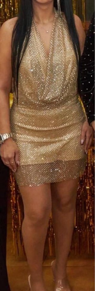 Vestido de fiesta dorado
