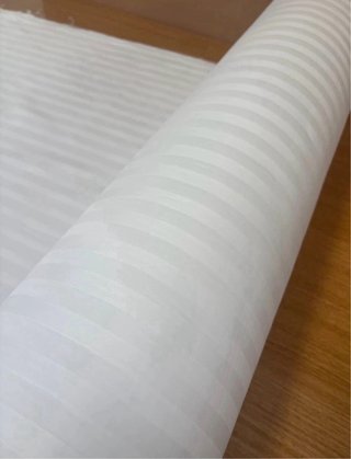 Tela de algodón blanca a rayas