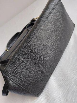 Borsa vera pelle nera con tracolla