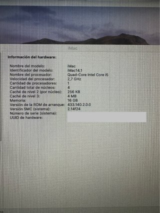 Imac 21,5 i5 2,7GHz 16GB RAM 1TB HDD