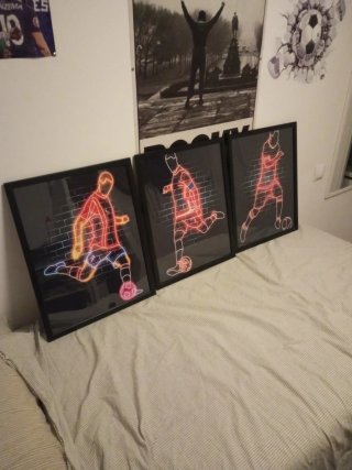 Cuadros Decorativos Fútbol Neón