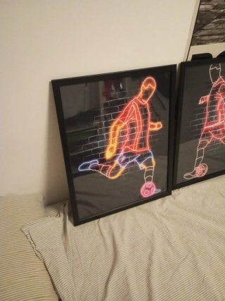 Cuadros Decorativos Fútbol Neón