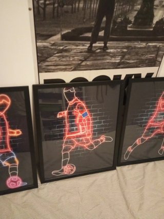 Cuadros Decorativos Fútbol Neón