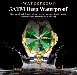 Reloj Poedagar Hombre Oro y Verde