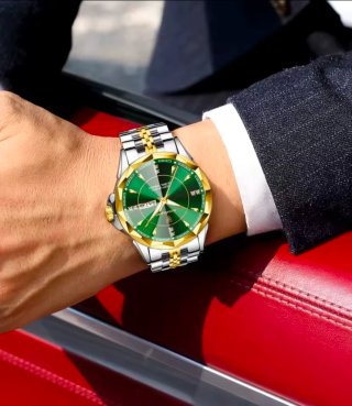 Reloj Poedagar Hombre Oro y Verde