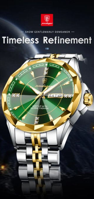 Reloj Poedagar Hombre Oro y Verde