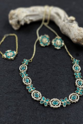 Parure Bigiotteria Elegante Oro e Turchese