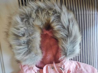 Abrigo / parka Calvin Klein rosa con capucha