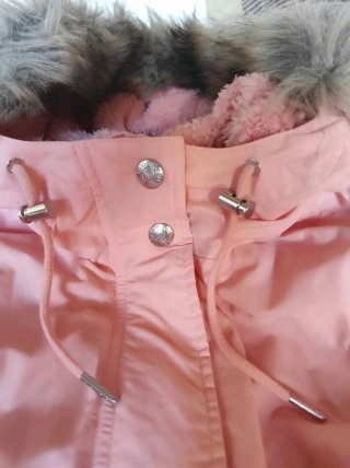 Abrigo / parka Calvin Klein rosa con capucha
