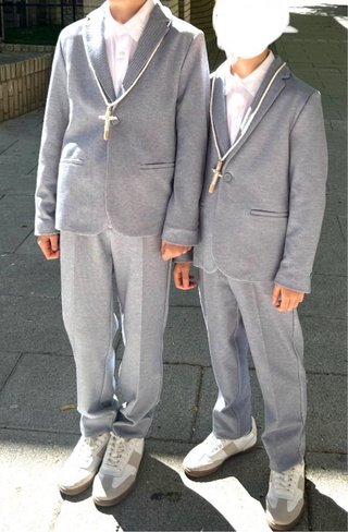 2 Trajes Comunión Niño Azul T. 8 Años y T.10 Años