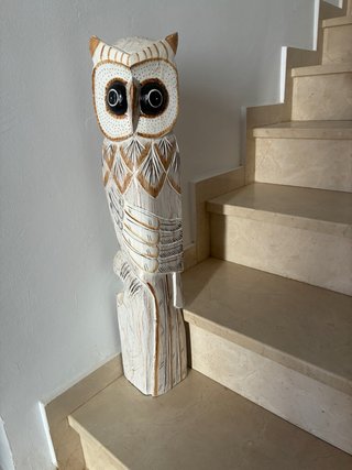 Estatua Búho Madera Decoración Hogar